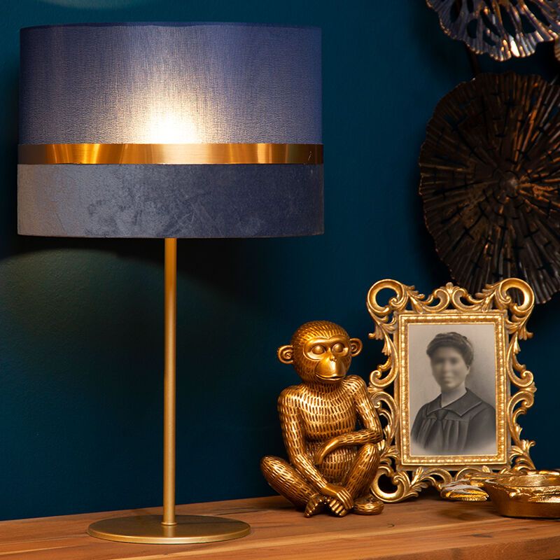 Modrá stolová lampa retro, Extravaganza Tusse, s vypínačom Modrá stolová lampa retro, Extravaganza Tusse, s vypínačom