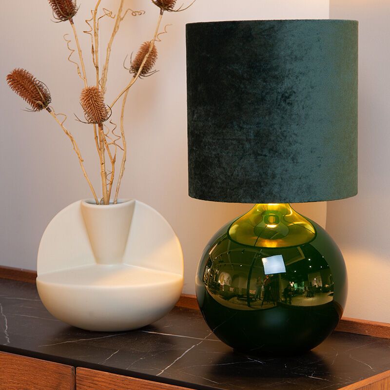 Zelená stolová lampa retro, Esterad, s vypínačom