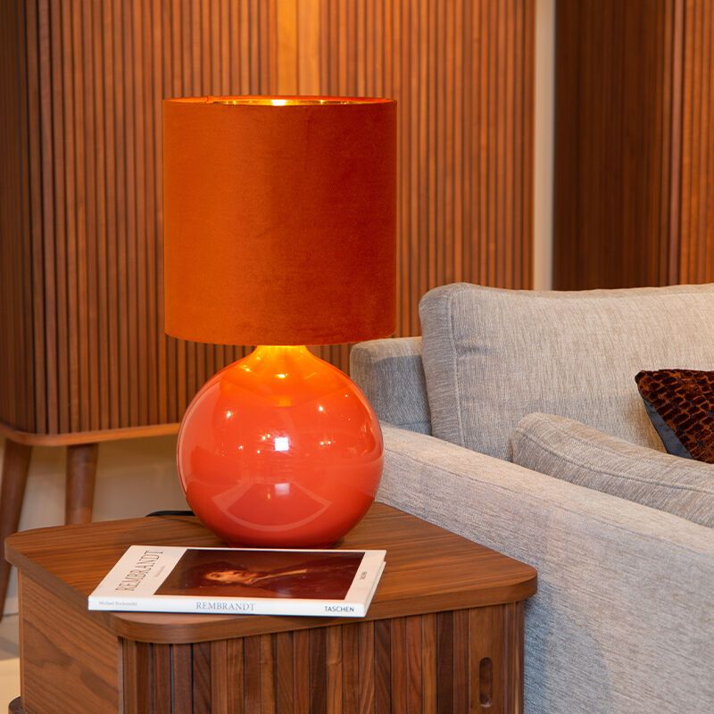 Oranžová stolová lampa retro, Esterad, s vypínačom
