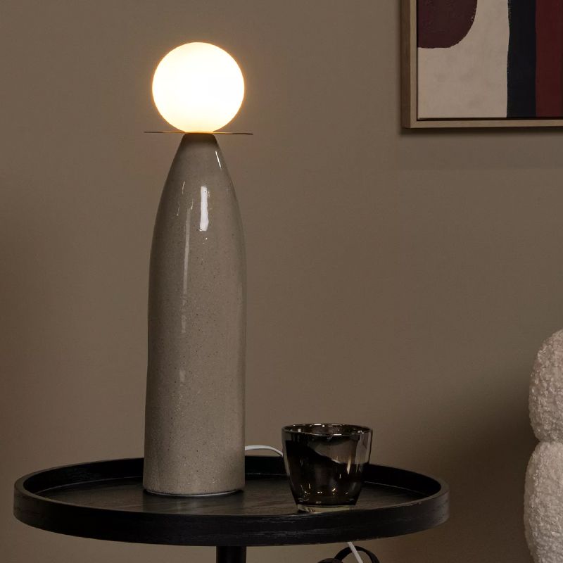 Keramická stolová lampa sivá, Figaro, s vypínačom Keramická stolová lampa sivá, Figaro, s vypínačom