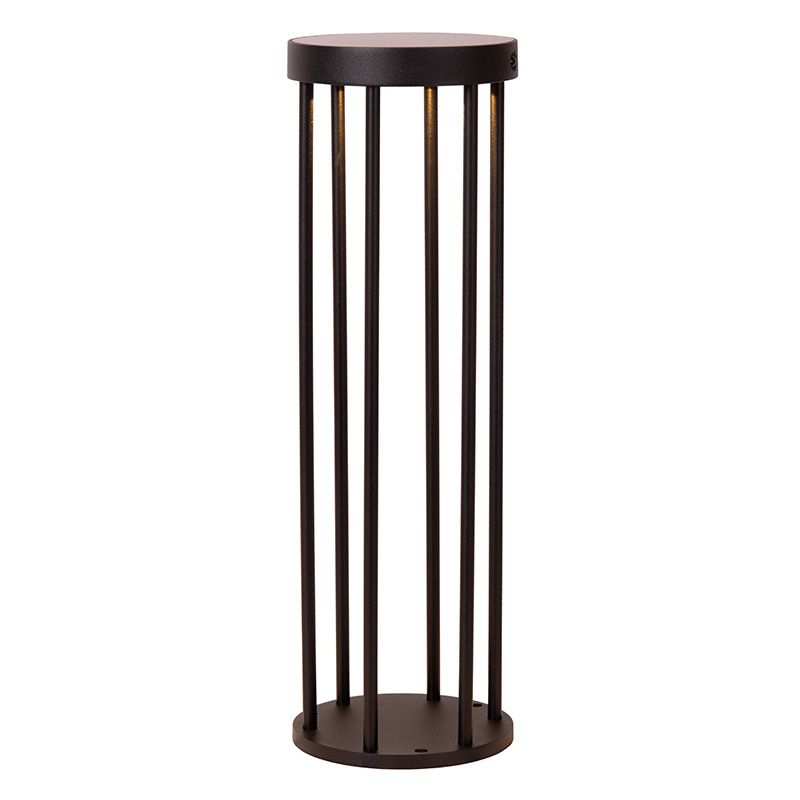 Čierny solárny záhradný stĺpik moderný, Jackson, 2 W, LED 2700 K, IP65, s 3-stupňovým stmievačom