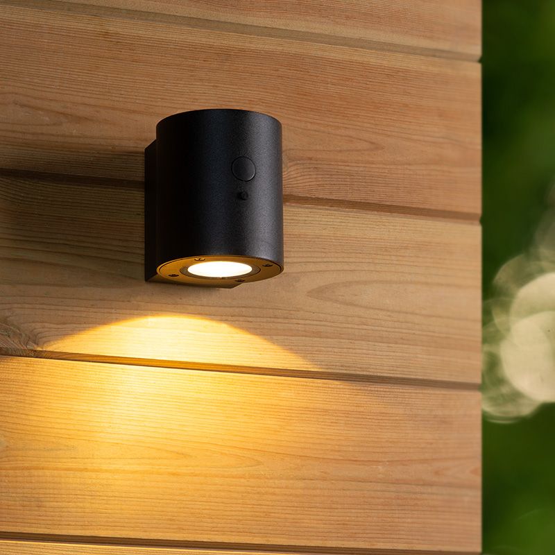 Čierne solárne vonkajšie nástenné svietidlo moderné, Perth, 1 W, LED 3000 K, IP65