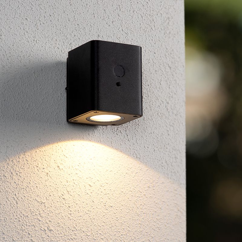 Čierne solárne vonkajšie nástenné svietidlo moderné, Ramin, 1 W, LED 3000 K, IP54