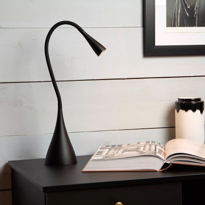 Čierna lampa na písací stôl moderná, Zozy, 3 W, LED 3000 K, s 3-stupňovým stmievačom