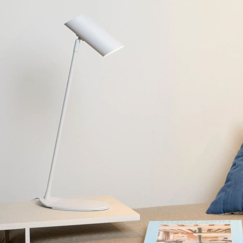 Biela lampa na písací stôl moderná, Hester, s vypínačom Biela lampa na písací stôl moderná, Hester, s vypínačom