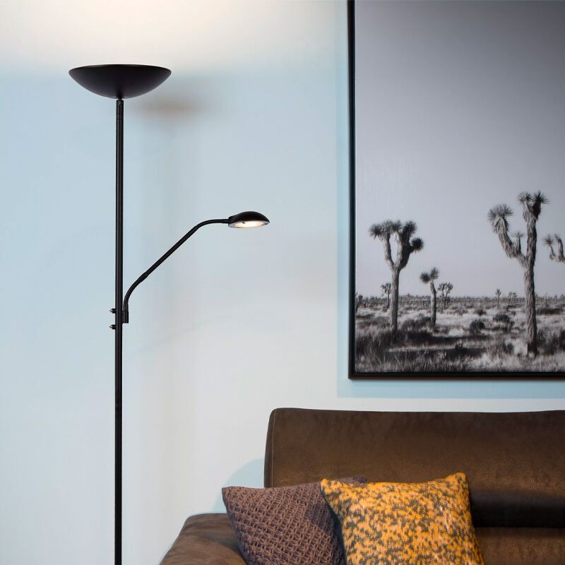 Čierna stojaca lampa na čítanie moderná, Zenith, 20 W, LED 3000 K