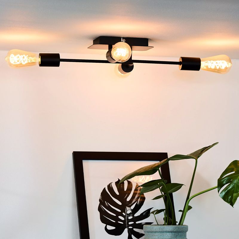 Čierna stropná lampa moderná, Lester