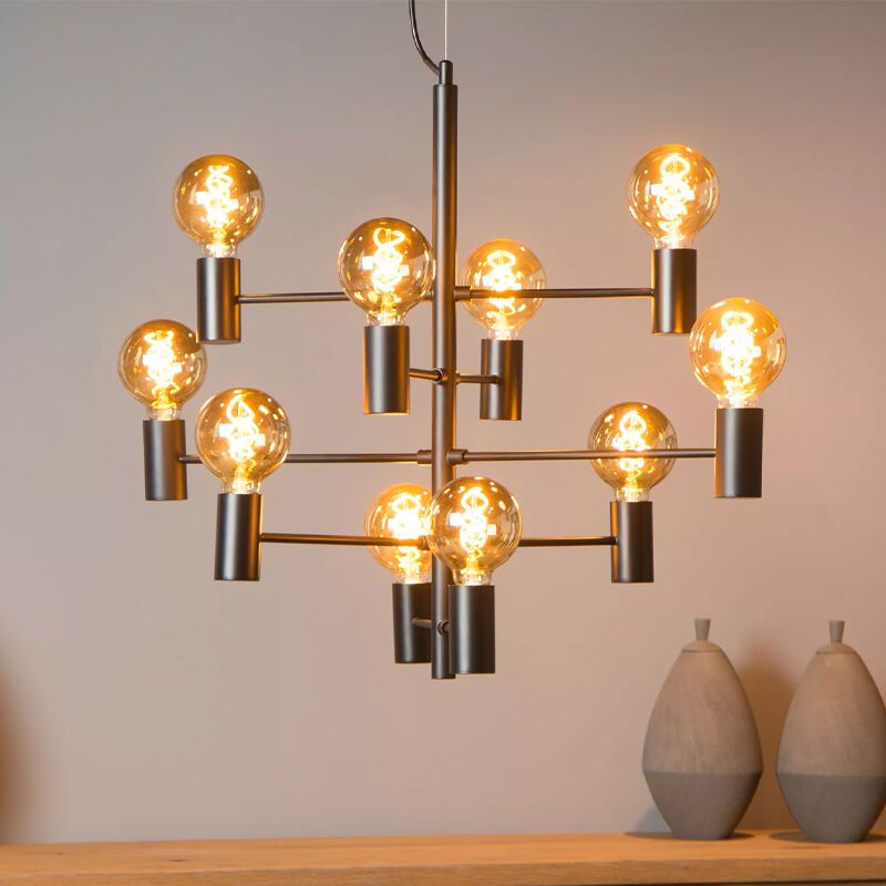 Čierne visiace svietidlo moderné, Leanne