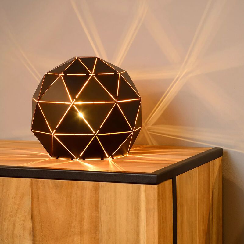 Čierna stolová lampa moderná, Otona, s vypínačom