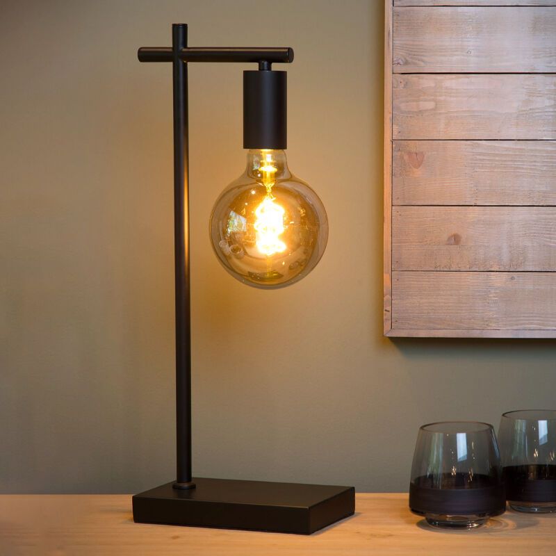 Čierna stolová lampa moderná, Leanne, s vypínačom Čierna stolová lampa moderná, Leanne, s vypínačom