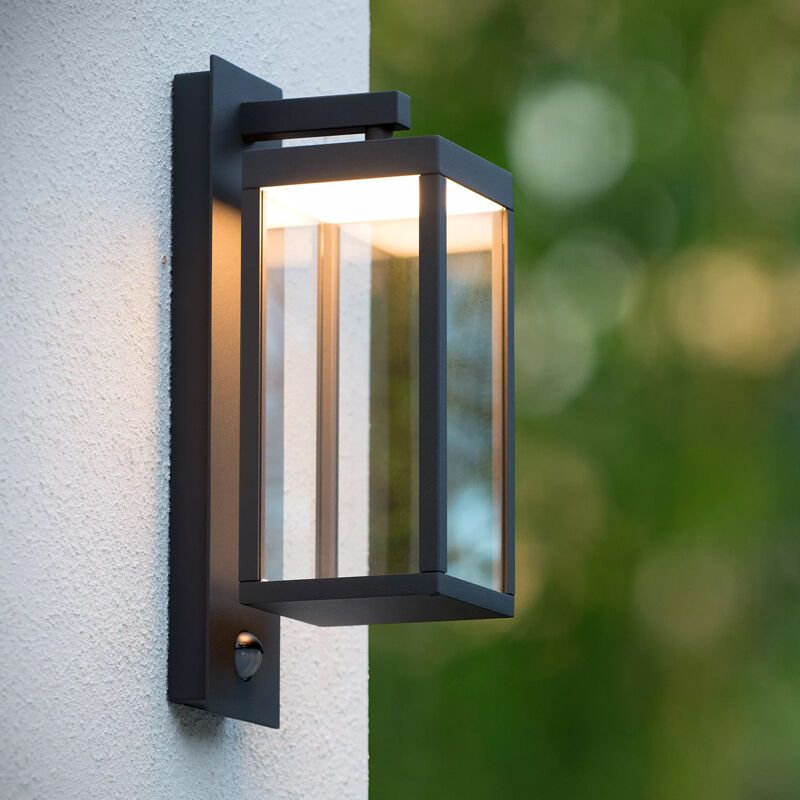 Antracité vonkajšie nástenné svietidlo so senzorom pohybu moderné, Clairette, 15 W, LED 3000 K, IP54