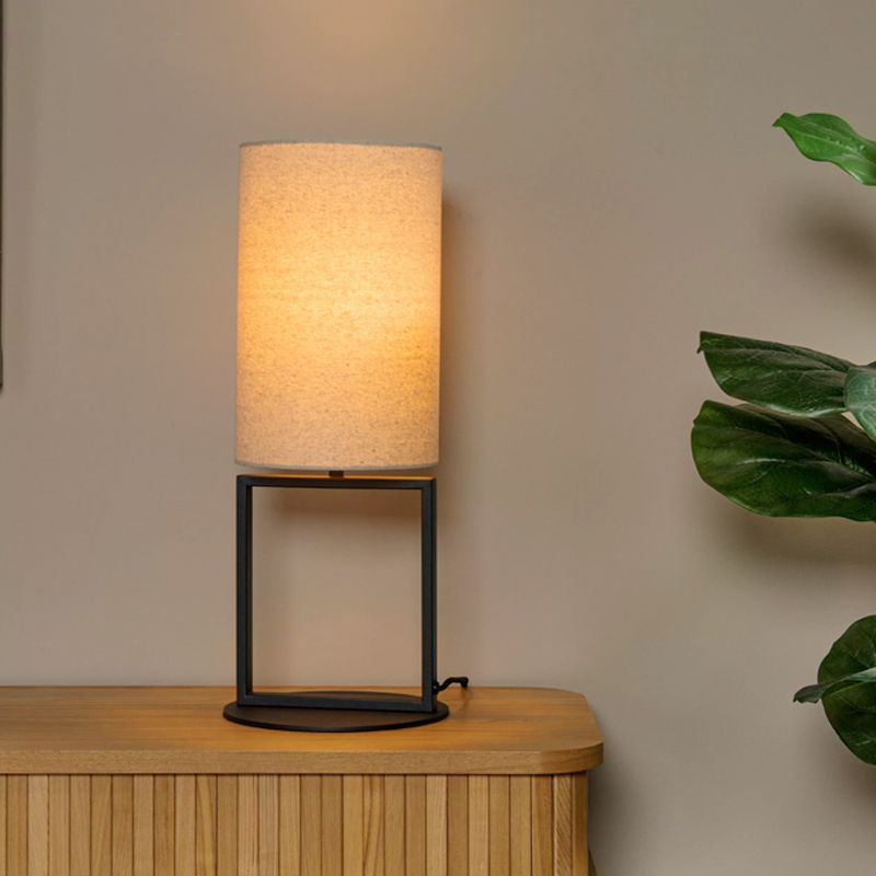 Béžová stolová lampa rustikálna, Herman, s vypínačom