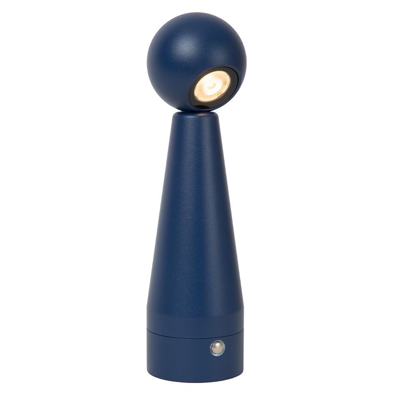 Modrá nabíjateľná stolová lampa moderná, Ipsos, 3 W, LED dim to warm, s dotykovým stmievačom