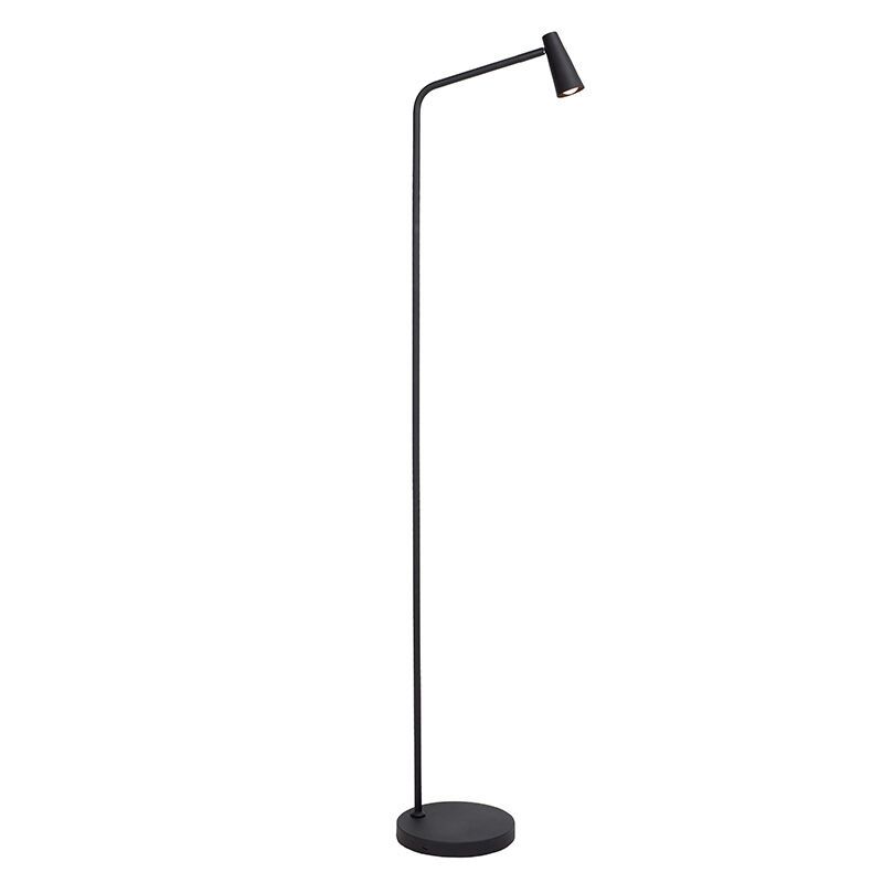 Čierna nabíjateľná stojaca lampa moderná, Stirling, 3 W, LED 2700 K, s dotykovým stmievačom