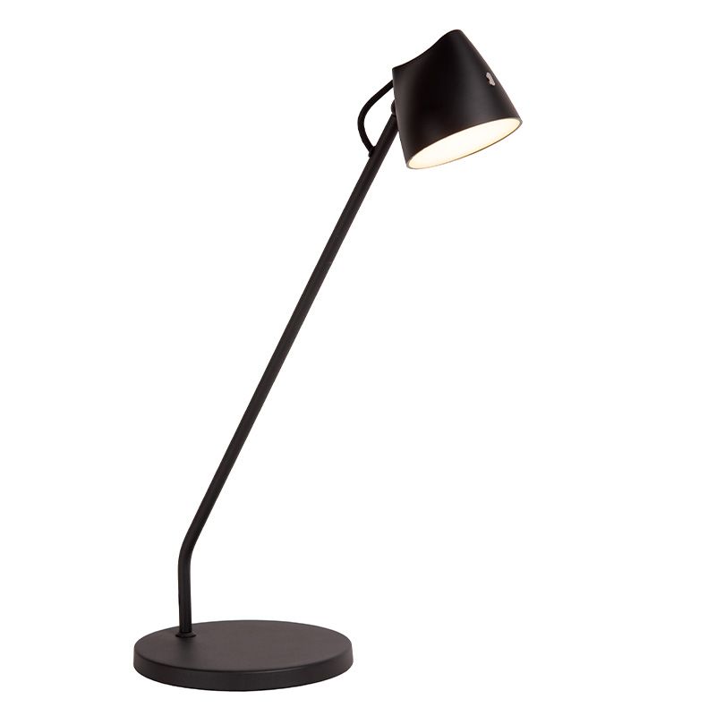 Čierna stolová lampa rustikálna, Milne, 6 W, LED 2700 K, s dotykovým stmievačom
