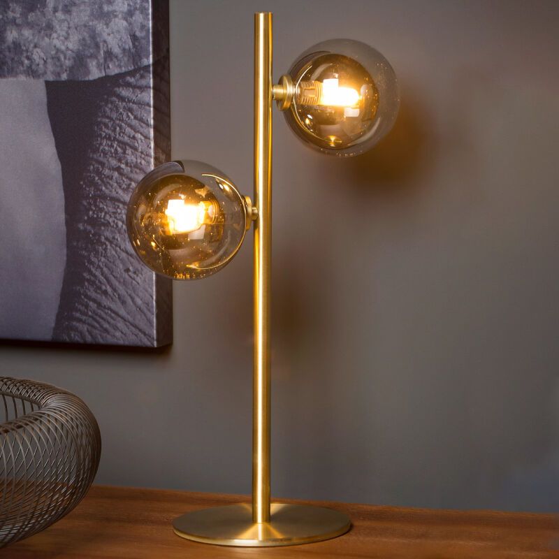 Zlatá stolová lampa retro, Tycho, s vypínačom
