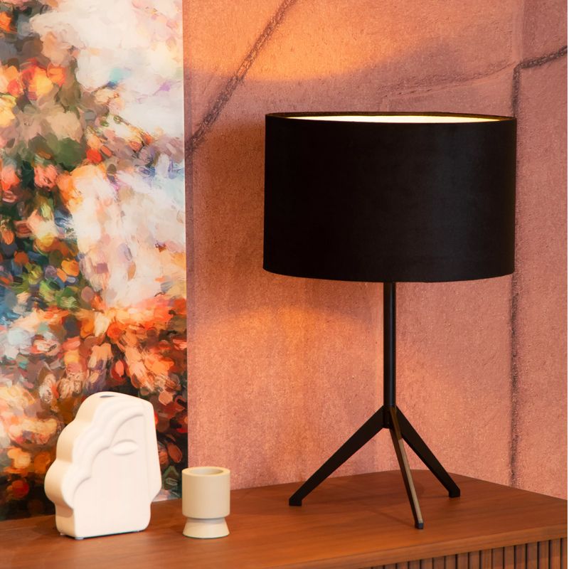 Čierna stolová lampa moderná, Tondo, s vypínačom