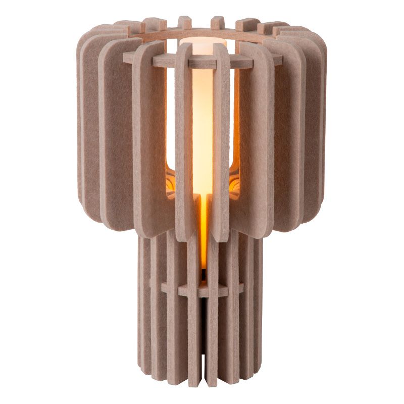 Taupeová stolová lampa moderná, Rollo, s vypínačom