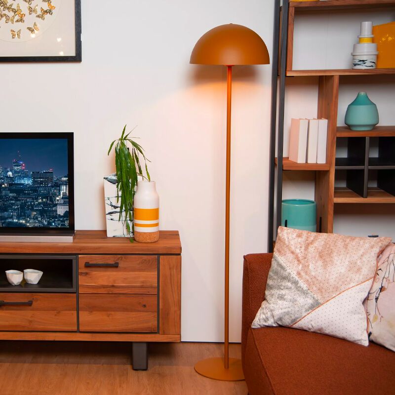 Žltá stojaca lampa moderná, Siemon, s vypínačom