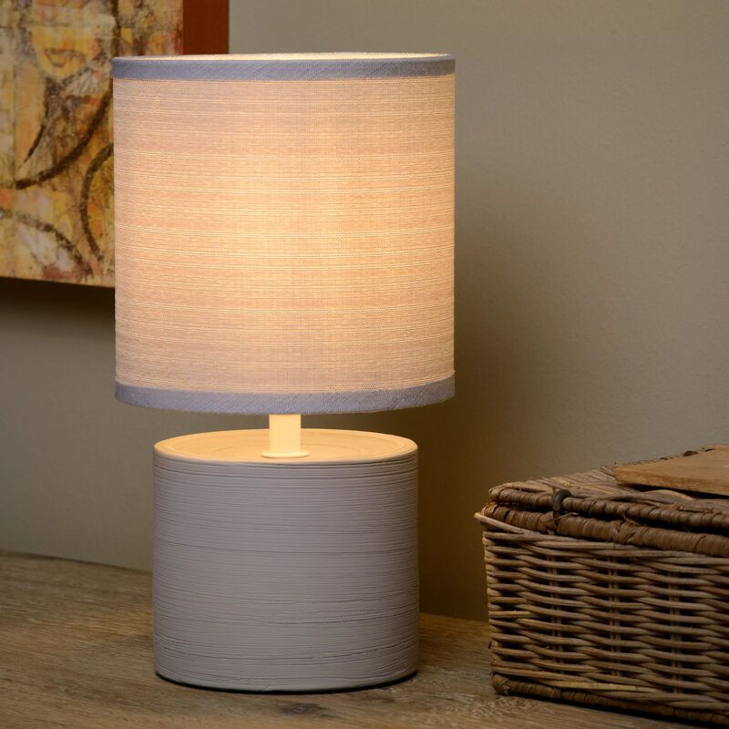Keramická stolová lampa sivá, Greasby, s vypínačom Keramická stolová lampa sivá, Greasby, s vypínačom