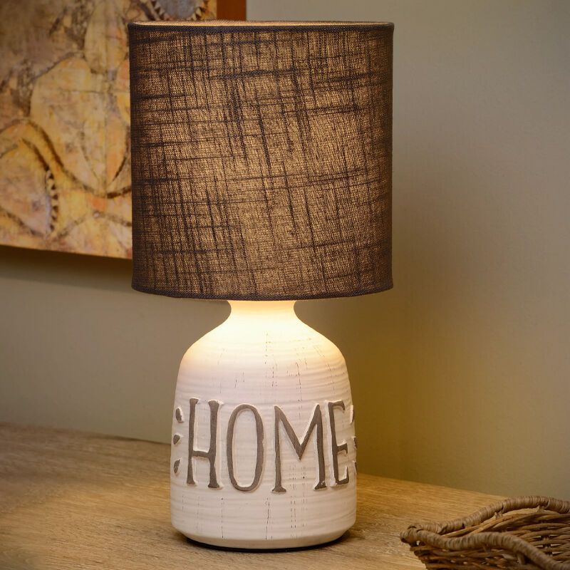 Keramická stolová lampa biela, Cosby, s vypínačom Keramická stolová lampa biela, Cosby, s vypínačom