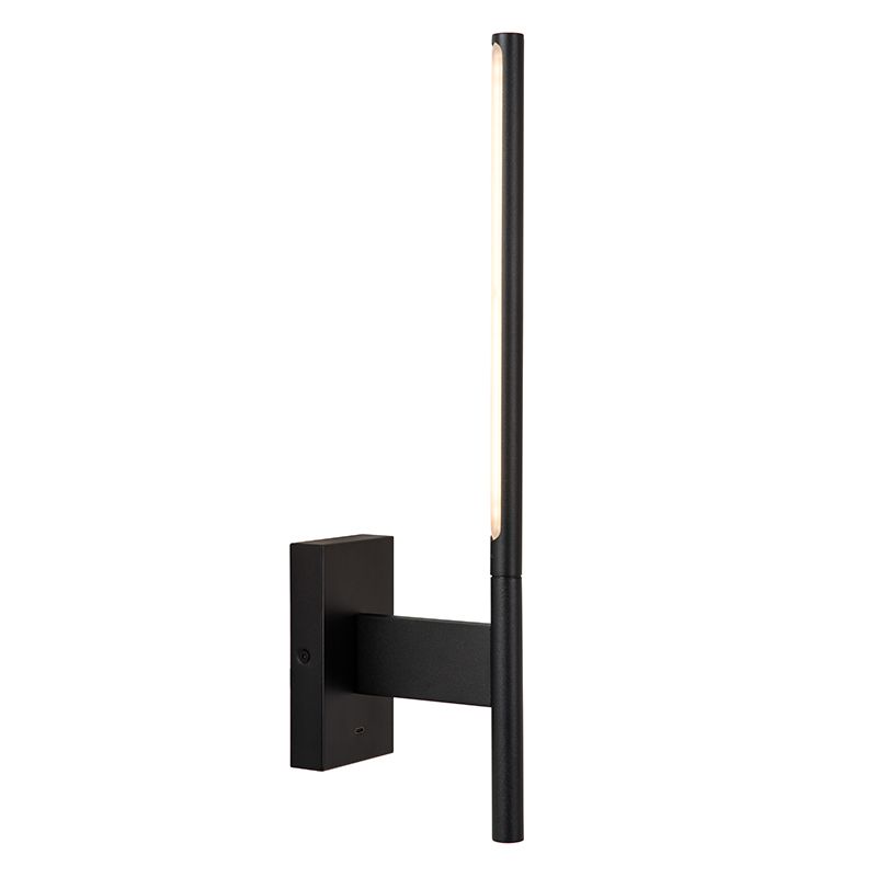 Čierne nástenné svietidlo moderné, Finan, 6 W, LED 2700 K