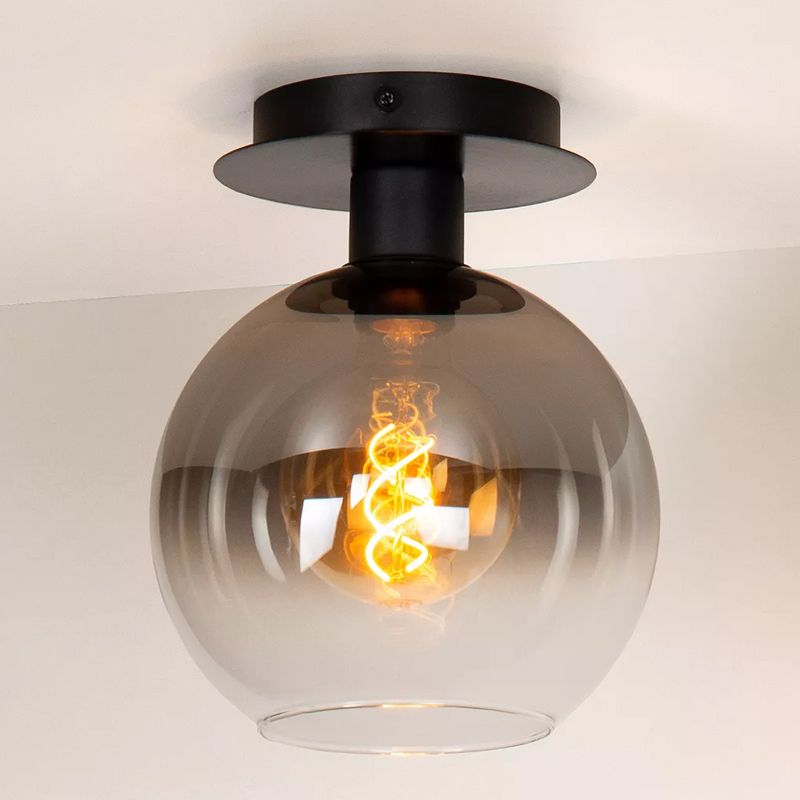 Čierna stropná lampa retro, Marius