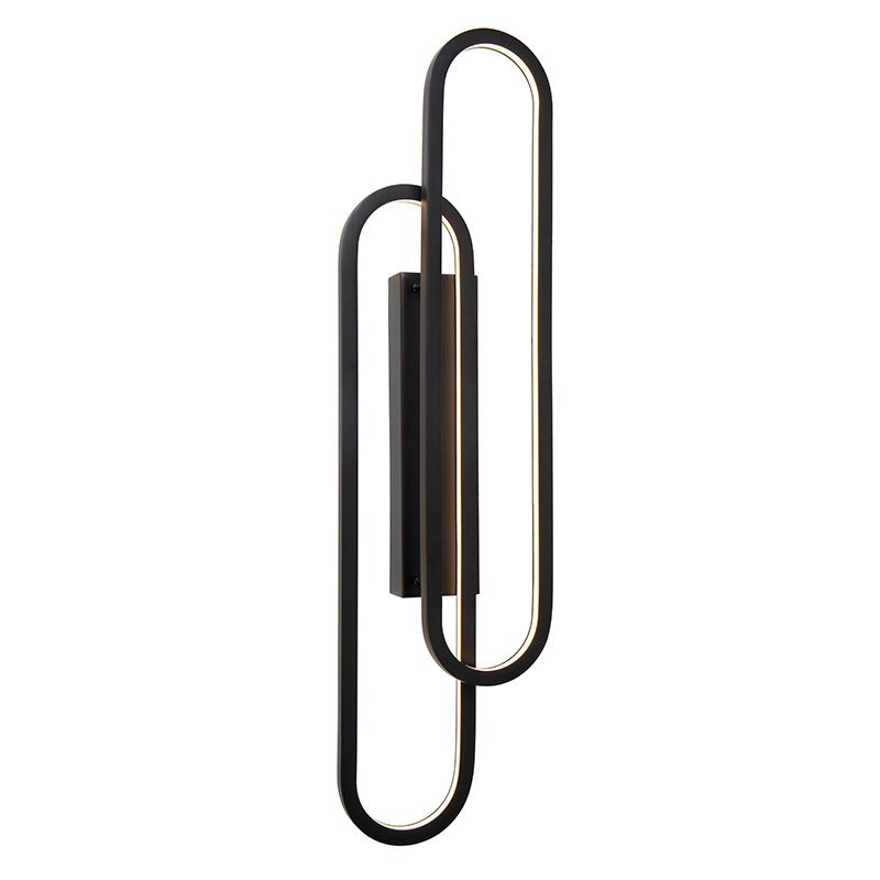 Čierne nástenné svietidlo moderné, Thelma, 33 W, LED dim to warm
