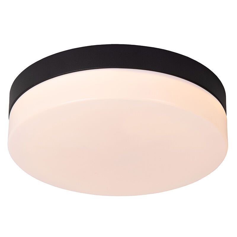 Čierne stropné svietidlo do kúpeľne plastové, Biskit, 12 W, LED 2700 K, IP44