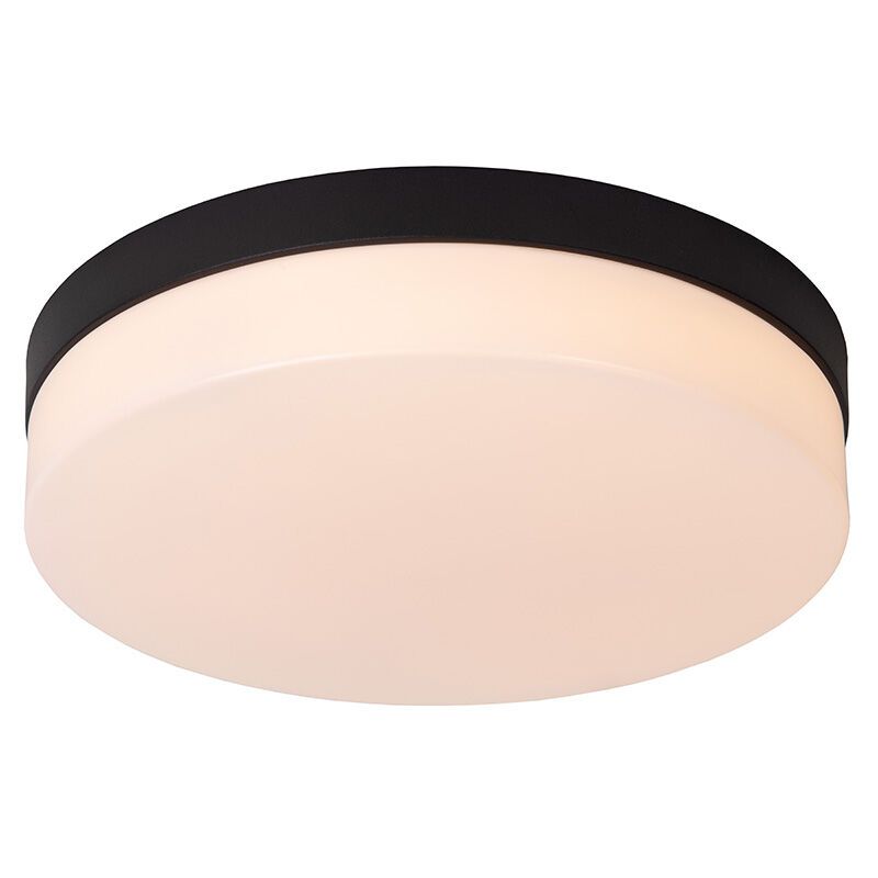 Čierne stropné svietidlo do kúpeľne plastové, Biskit, 18 W, LED 2700 K, IP44