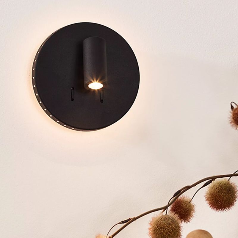 Čierne nástenné svietidlo moderné, Bentjer, 6 W, LED 3000 K, s vypínačom