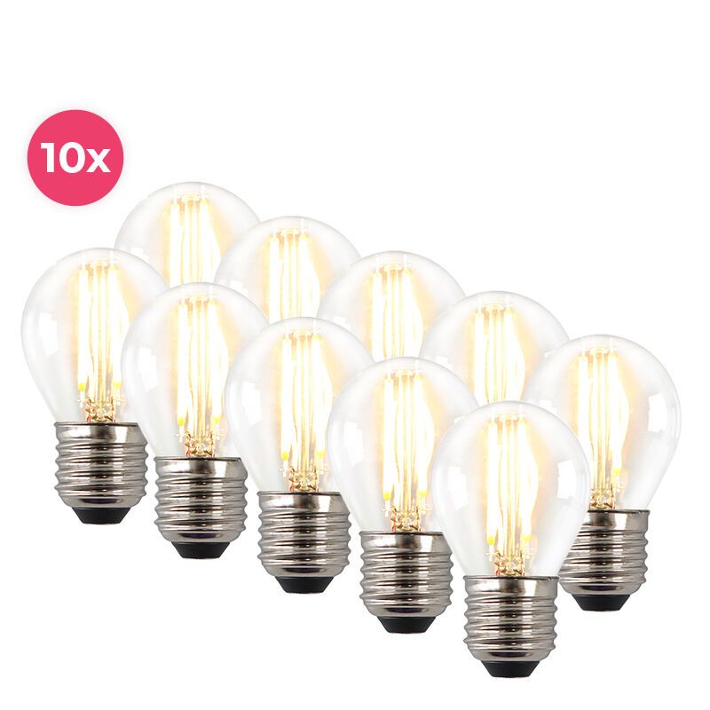 Balenie 10 stmievateľných LED žiaroviek Melchis E27, 4 W teplá biela