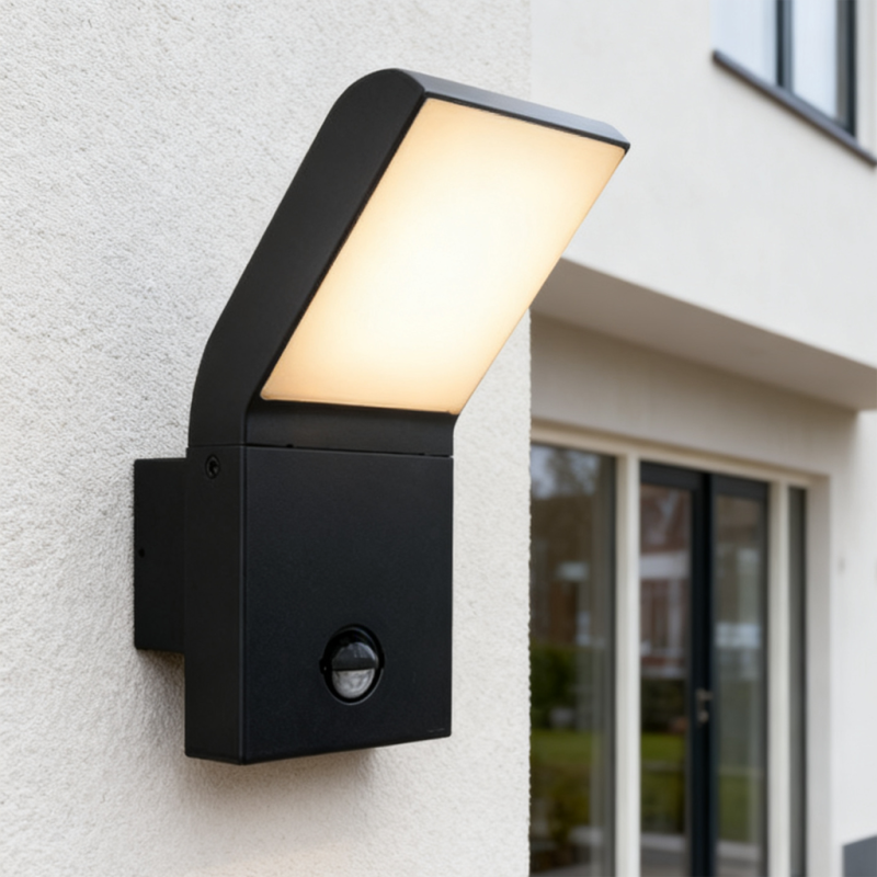 Antracité vonkajšie nástenné svietidlo so senzorom pohybu moderné, Andor, 12 W, LED 4000 K, IP54