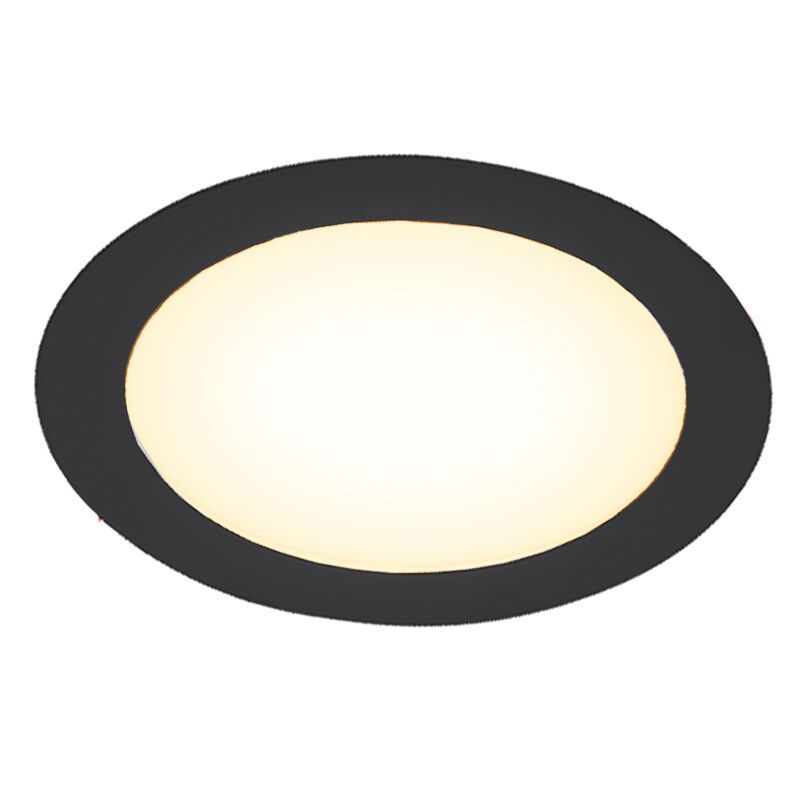 Čierne downlight hliníkové, Umbriel, 9 W, LED 3000 K, IP44