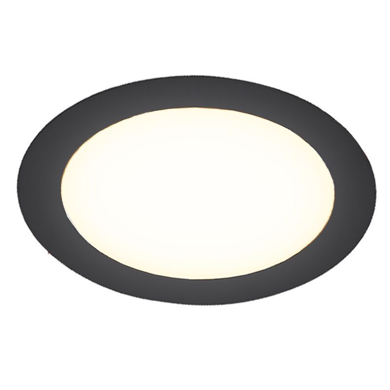 Čierne downlight hliníkové, Umbriel, 9 W, LED 4000 K, IP44
