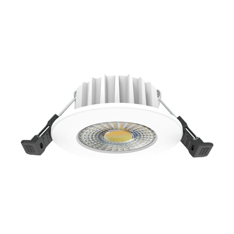 Biele hliníkové zapustené svietidlo, Hobie, 6W, biely vypínač LED, IP65