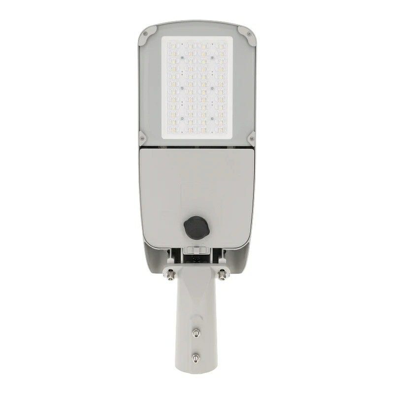 Sivé hliníkové pouličné svietidlo Balou, 140 W, biely vypínač LED, IP66