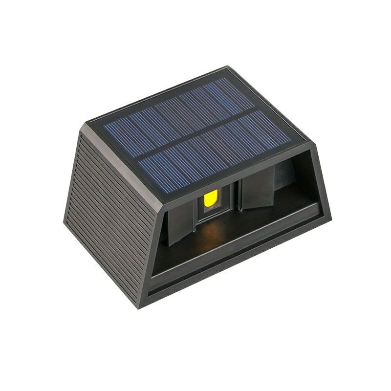 Čierna solárna vonkajšia nástenná lampa, plastová, Shira, 3W, 2700K LED, IP65