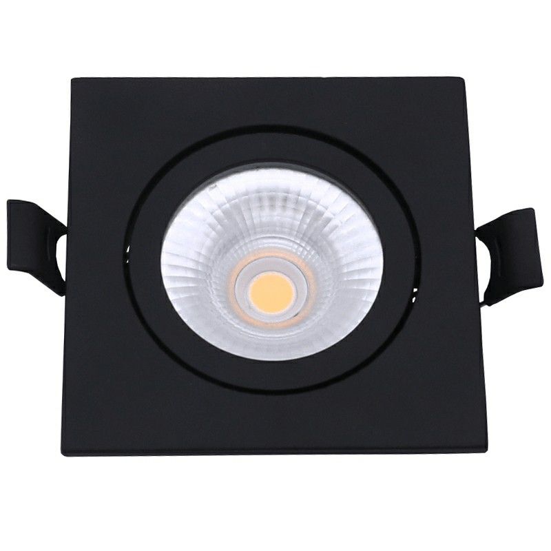 Čierne hliníkové zapustené svietidlo, Loura, 6W, biely LED spínač, IP65