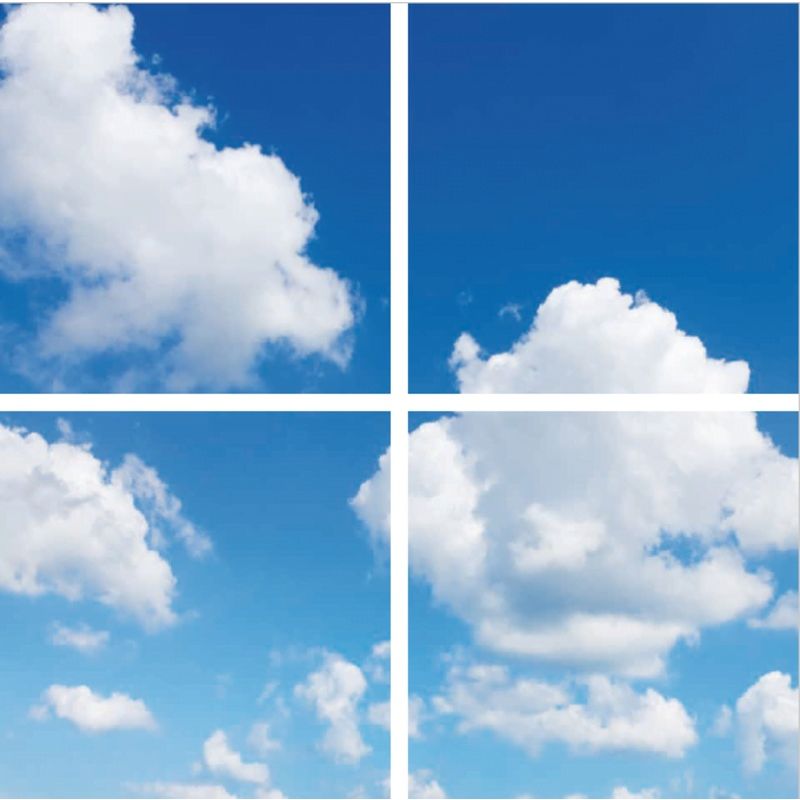 Fototlač cloud - sada 4 akrylových platní s potlačou, pre LED panely 60x60 cm