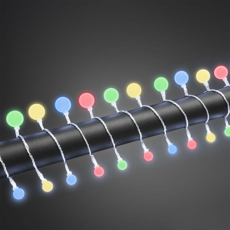 16m LED vonkajšie vianočné osvetlenie, 80 farebných guľových svetiel