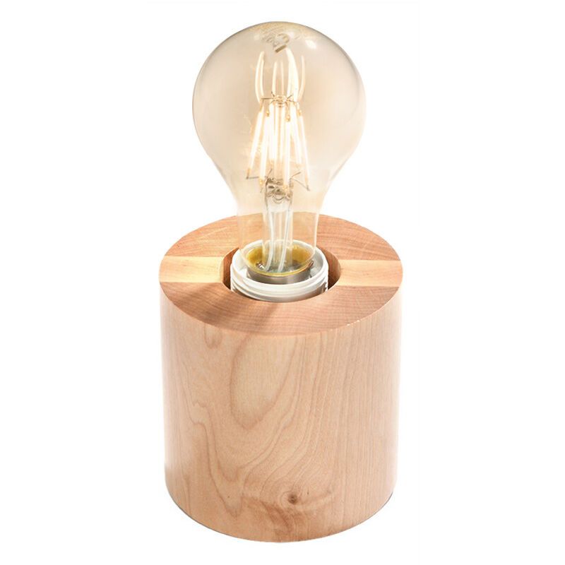 Drevená stolová lampa bez tienidla hnedá, Anela