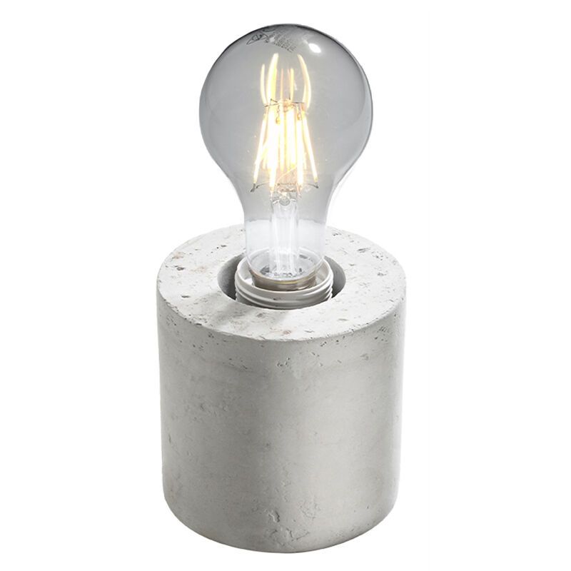 Betónová stolová lampa bez tienidla sivá, Anela