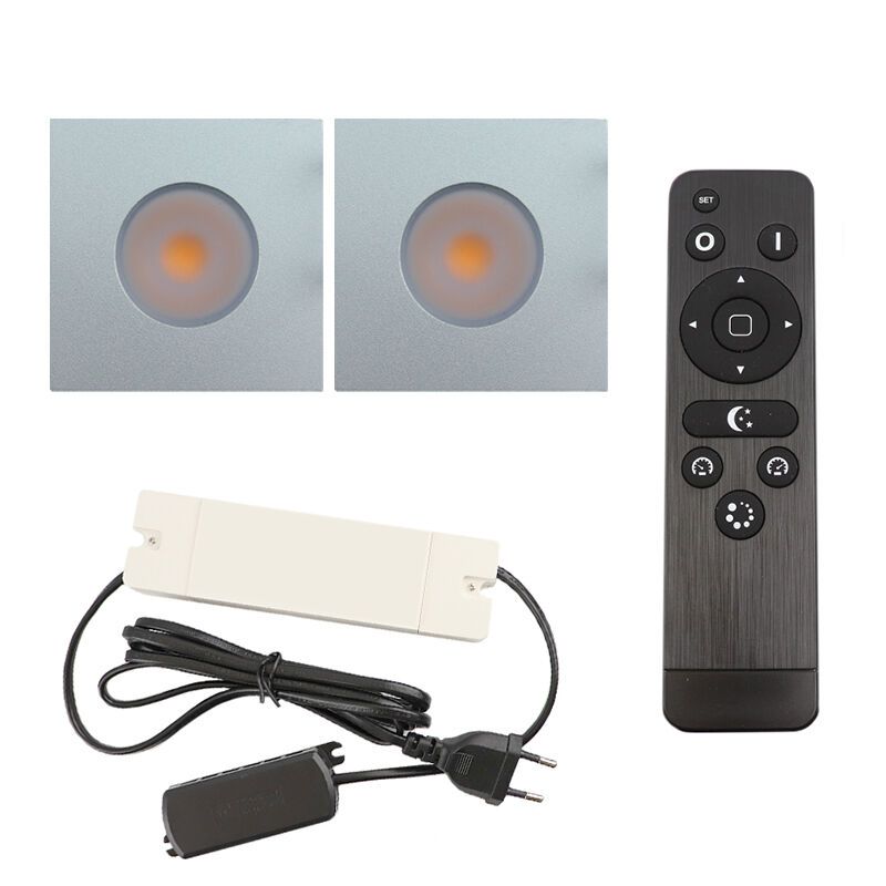 Hliníkové podhľadové svietidlo do altánku chrómové, Dico, 6 W, LED 2700 K, IP65, s diaľkovým ovládačom