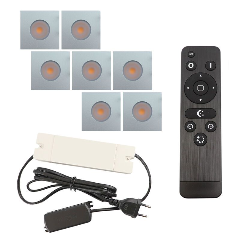 Hliníkové podhľadové svietidlo do altánku chrómové, Dico, 21 W, LED 2700 K, IP65, s diaľkovým ovládačom