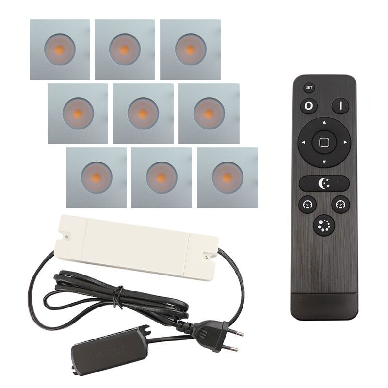 Hliníkové podhľadové svietidlo do altánku chrómové, Dico, 27 W, LED 2700 K, IP65, s diaľkovým ovládačom