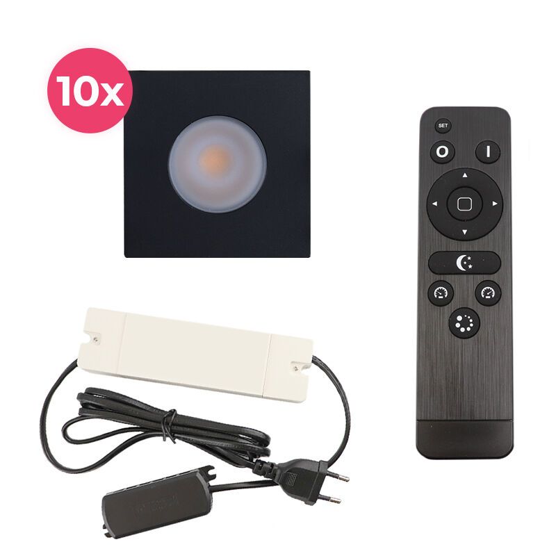 Hliníkové podhľadové svietidlo do altánku čierne, Dico, 30 W, LED 2700 K, IP65, s diaľkovým ovládačom