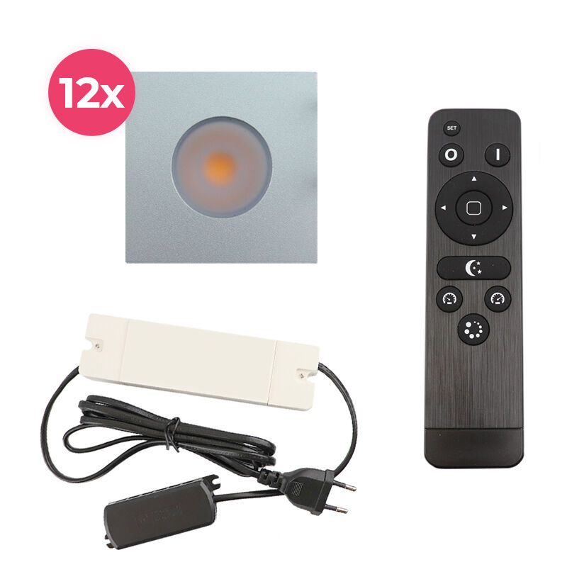 Hliníkové podhľadové svietidlo do altánku chrómové, Dico, 36 W, LED 2700 K, IP65, s diaľkovým ovládačom