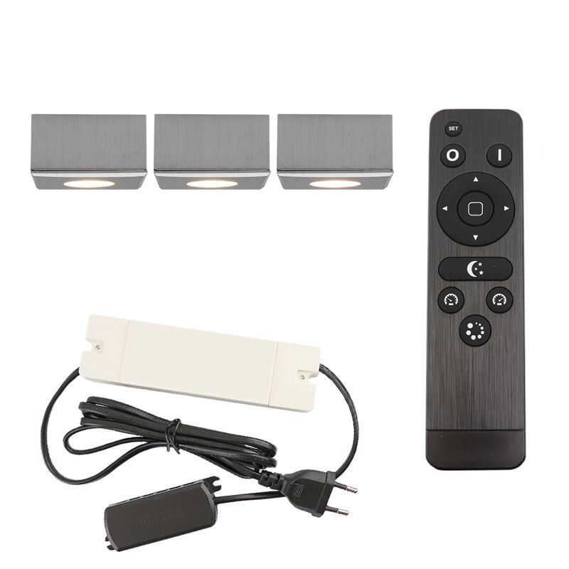 Hliníkové prisadené stropné svietidlo do altánku chrómové, Fredo, 9 W, LED 2700 K, IP44, s diaľkovým ovládačom