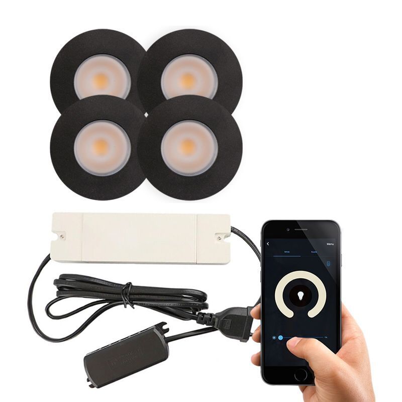 Hliníkové podhľadové svietidlo do altánku čierne, Dico, 3 W, LED 2700 K, IP65